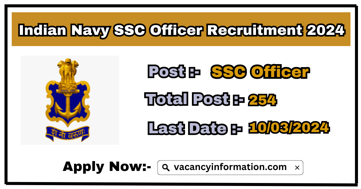 Indian Navy SSC Officer Recruitment 2024