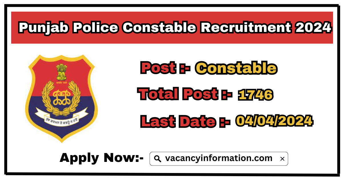 Punjab Police Constable Recruitment 2024