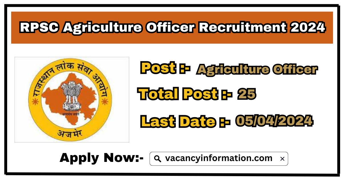 RPSC Agriculture Officer Recruitment 2024