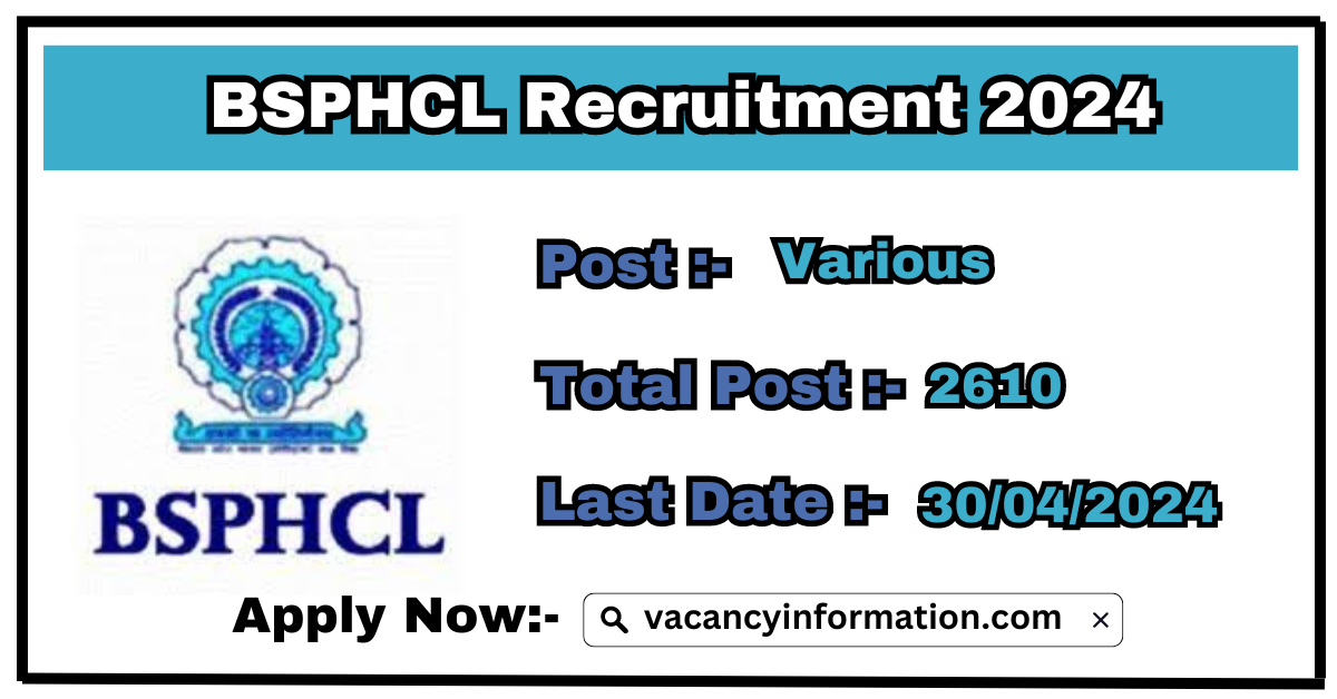 BSPHCL Recruitment 2024