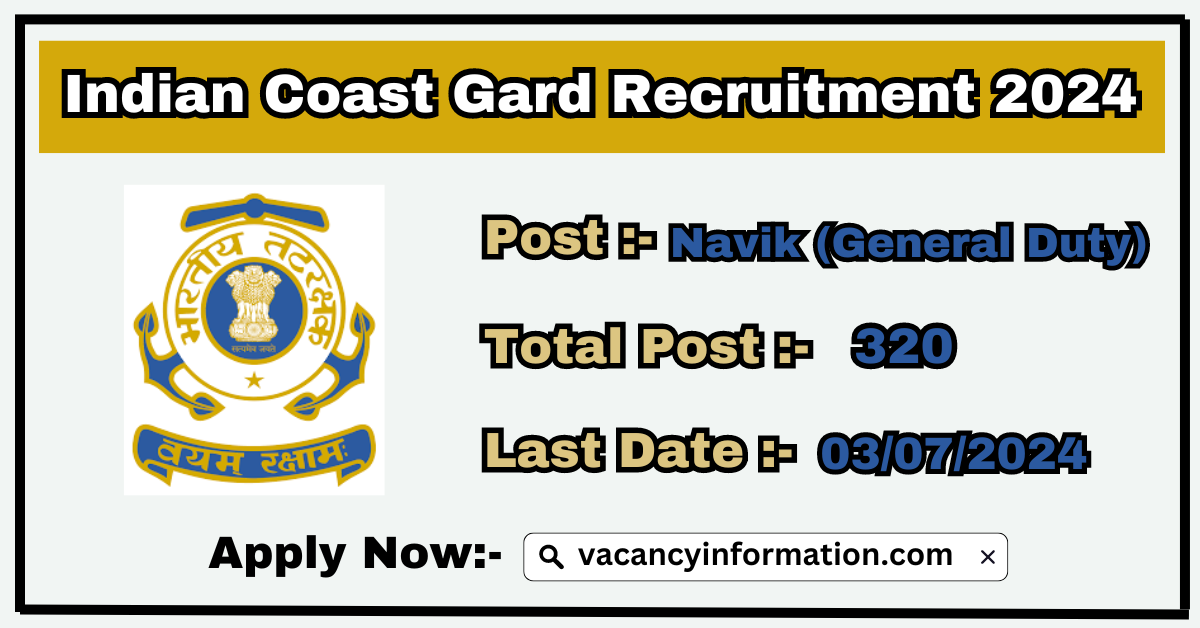 Indian Coast Gard Recruitment 2024