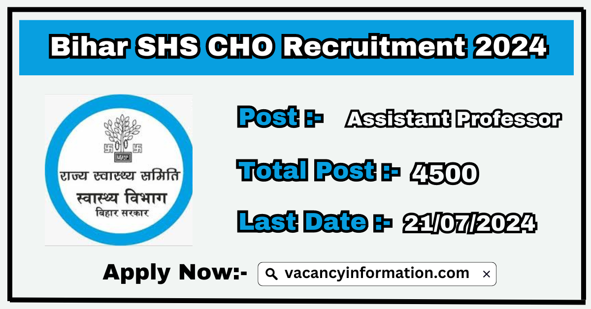 Bihar SHS CHO Recruitment 2024