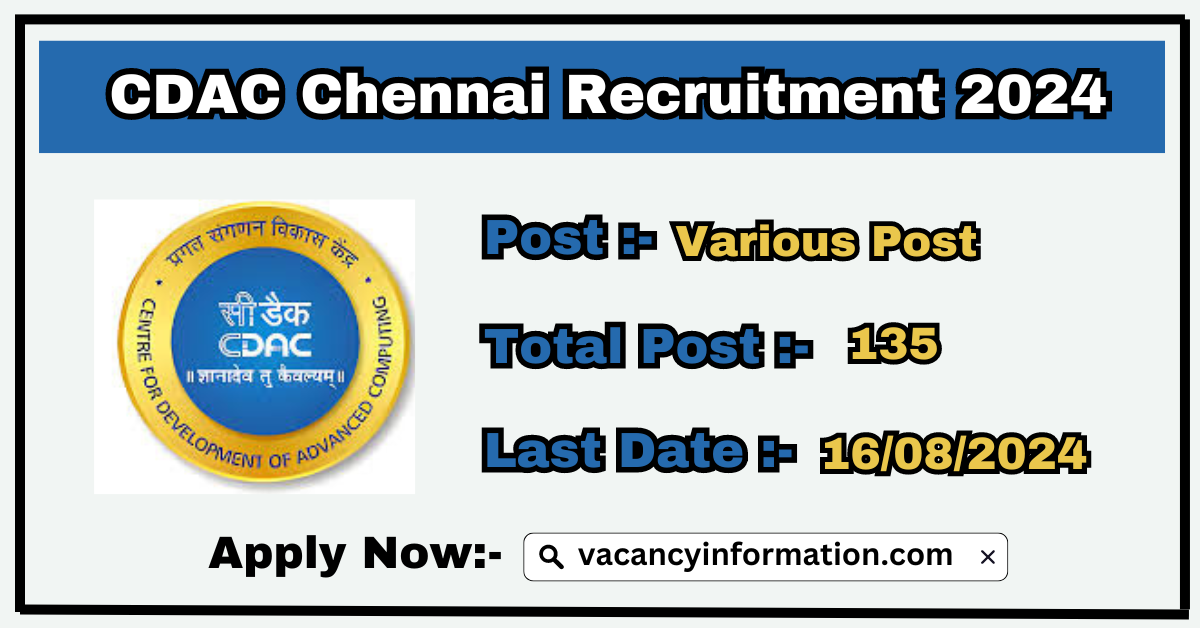 CDAC Chennai Recruitment 2024