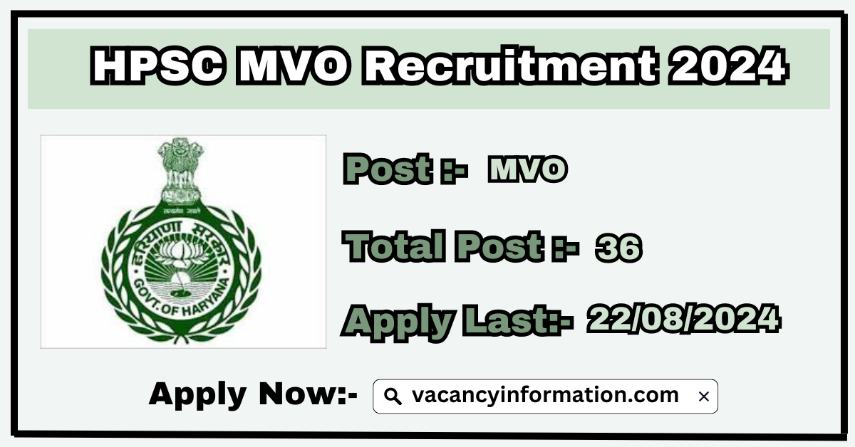 HPSC Motor Vehicle Officer Recruitment 2024