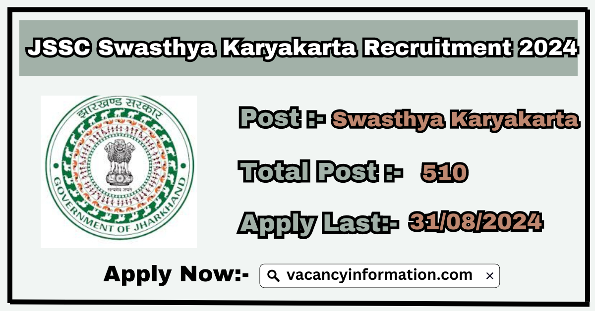 JSSC Swasthya Karyakarta Recruitment 2024