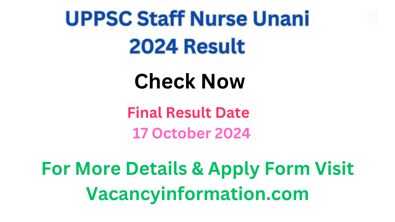 UPPSC Staff Nurse Unani Result