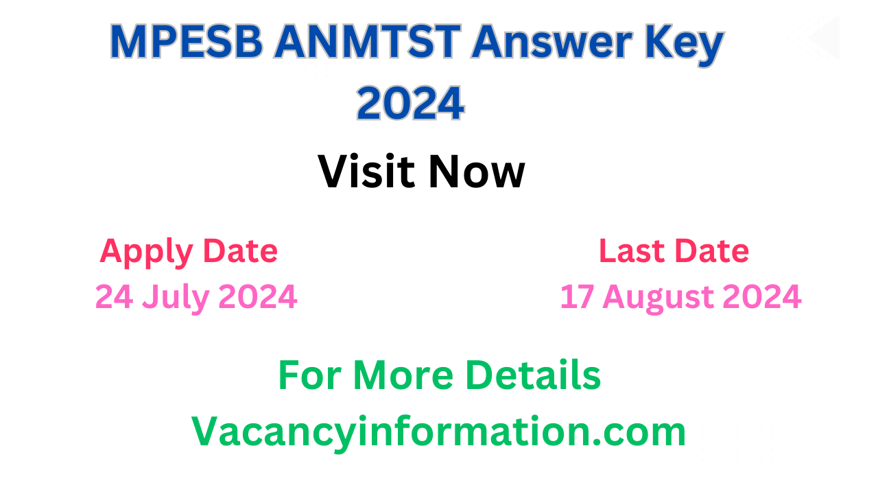 MPESB ANMTST Answer key 2024