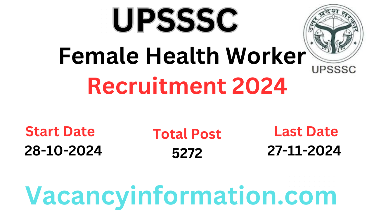 UPSSSC Female Health Worker Recruitment